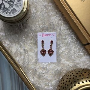 Gold & Pink Small Chandelier Earrings